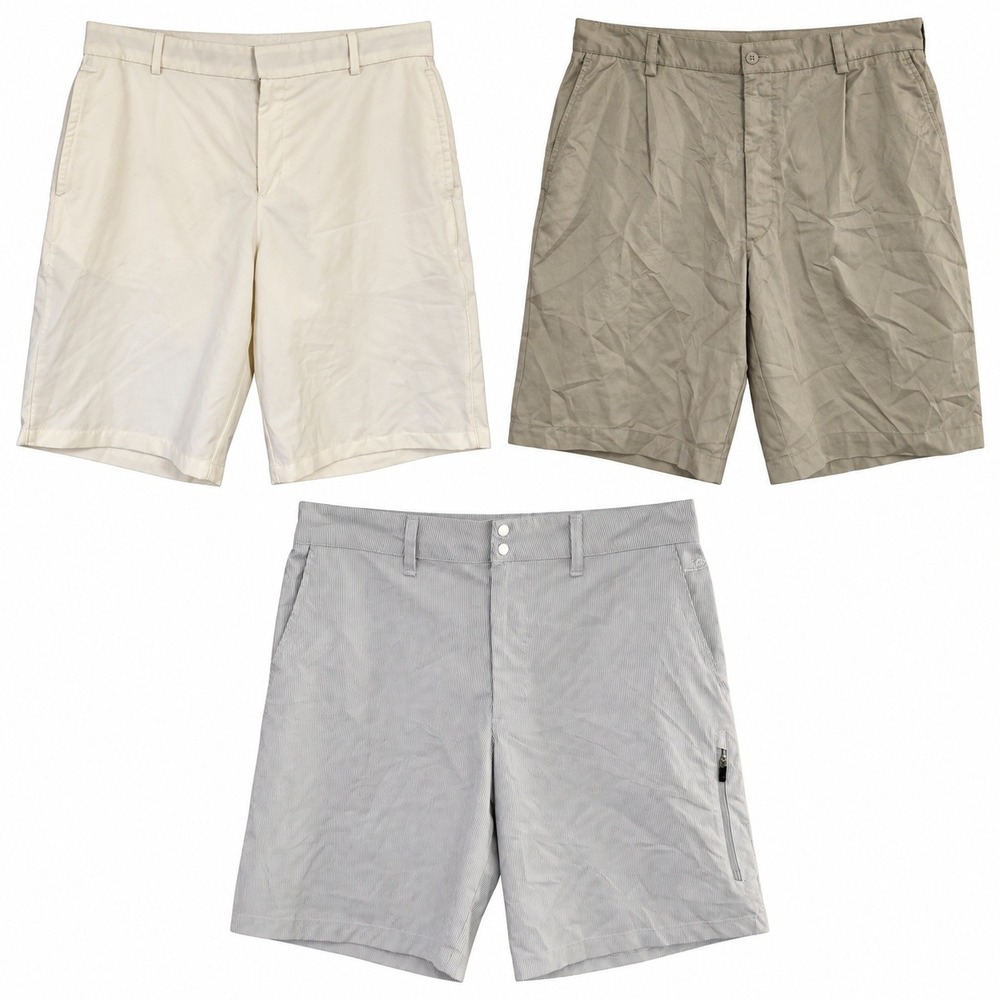 Lot of 3 Nike Champion Athletic Shorts Mens 36 White Grey Golf Performance EUC